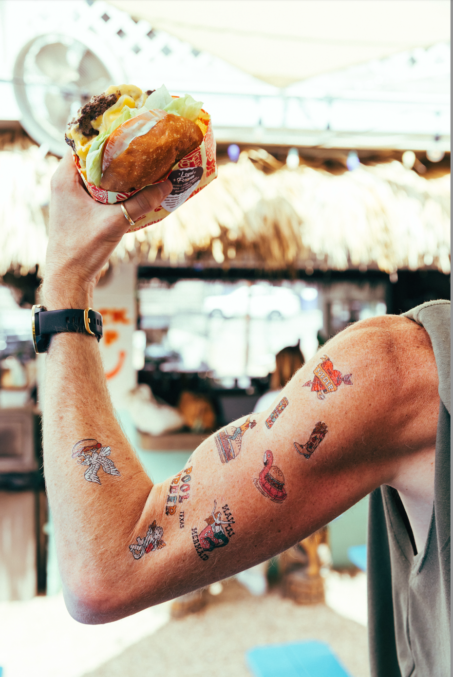 Pool Burger Temporary Tattoos